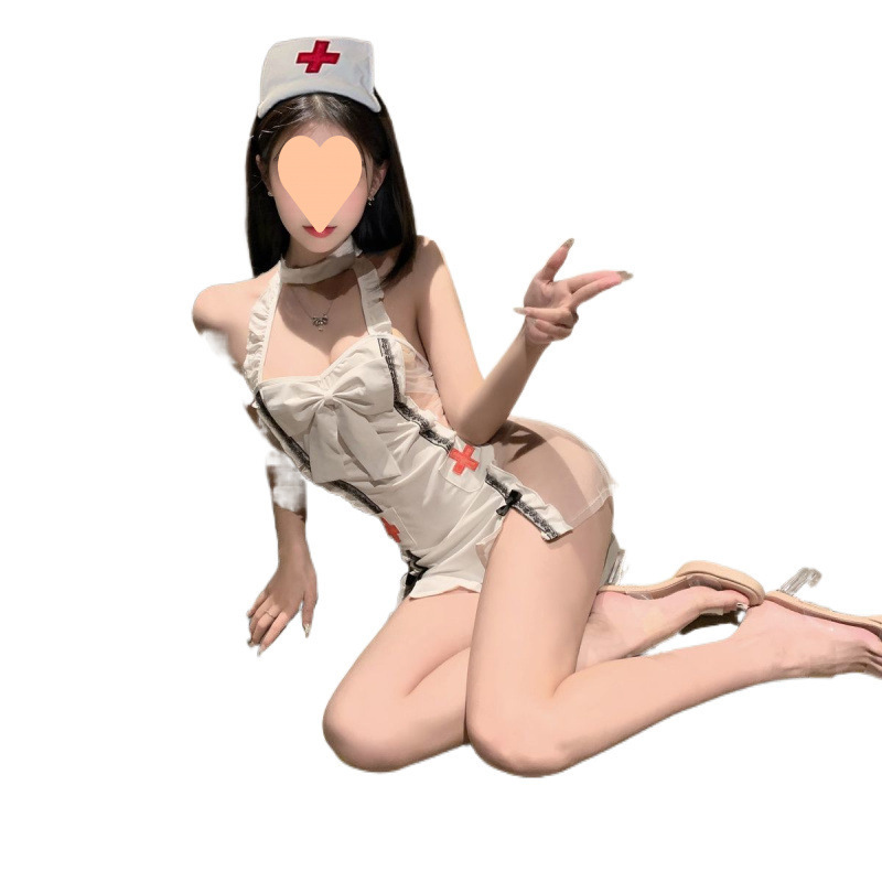 섹시 란제리 서스펜더 레이스 시스루 간호사 핫 섹시 유니폼 정장 열정 침대 유혹 나비 도매