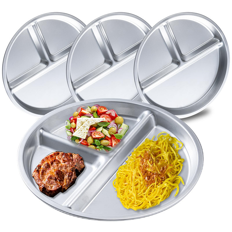 Amazon 新製品シリコンディナープレート子供用食器食品グレード脂肪低減プレート滑り止め給餌 304 ステンレス鋼ディナープレート|undefined