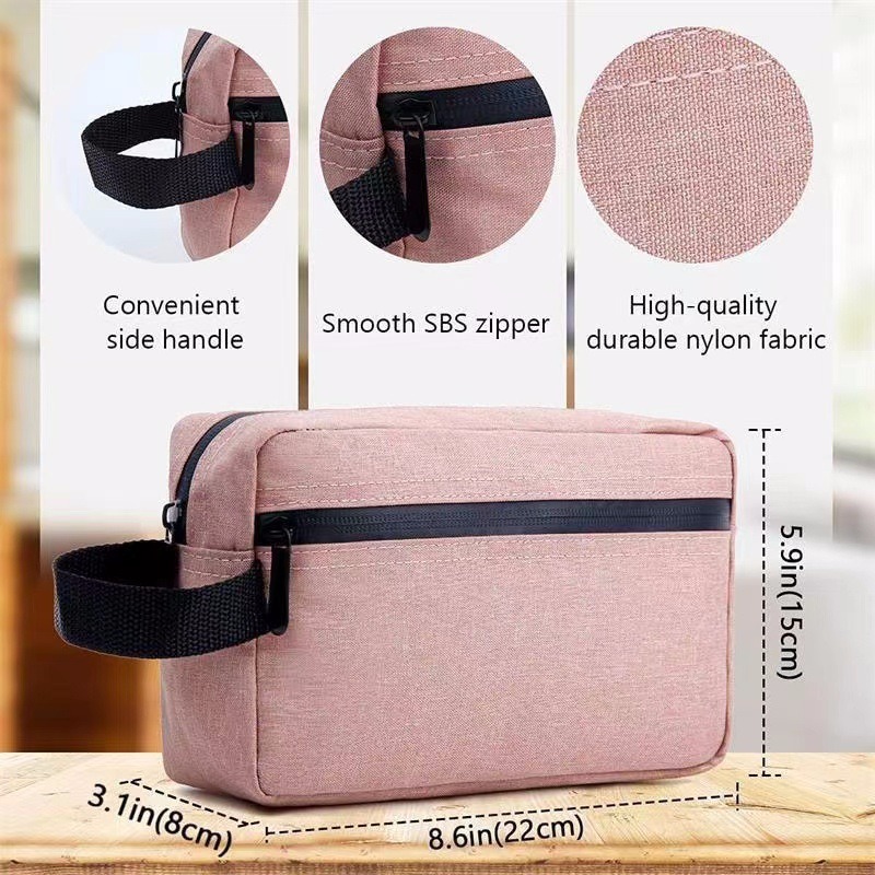 Bolsa de lavado de gran capacidad para negocios, bolsa de cosméticos impermeable de nailon portátil para viajes de negocios, bolsa de almacenamiento