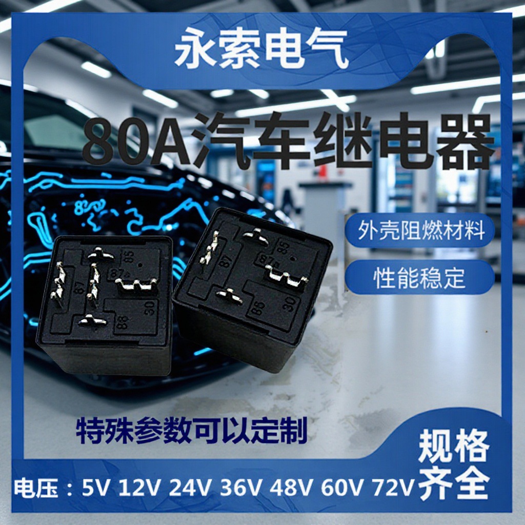 行家选 80A继电器24V36V48V60V72常闭常开控制高压灭弧汽车继电器