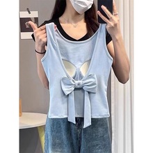 纯欲风带胸垫吊带背心女夏季薄款显瘦修身一体式美背外搭打底衫