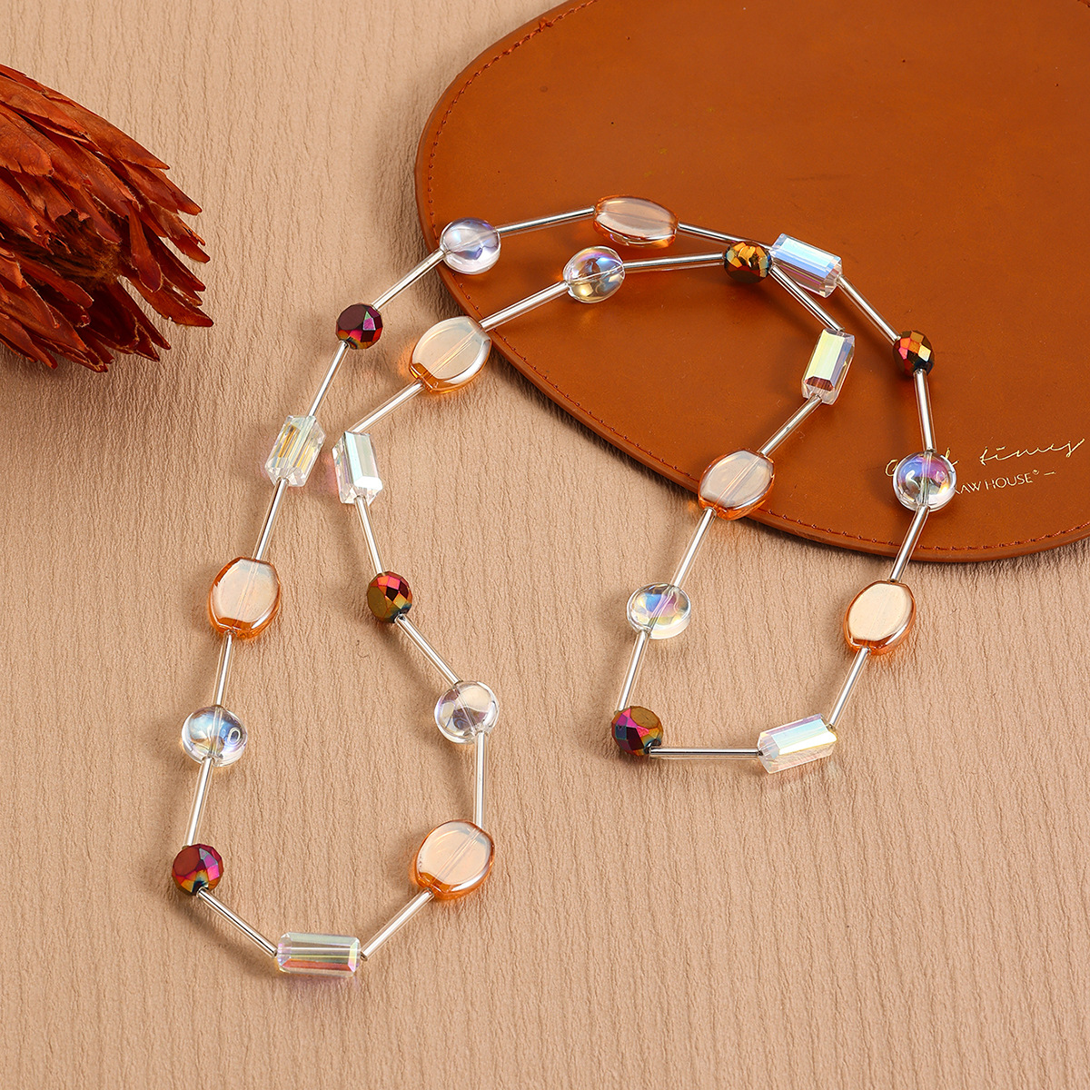 μακρύ κολιέ για γυναίκες, φθινοπωρινό και χειμερινό ευέλικτο, εξαιρετικά απλό και κρύο στυλ, κολιέ πουλόβερ με κρυστάλλινες τιρκουάζ χάντρες_voghion.com