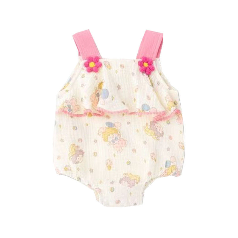 幼児用ジャンプスーツ、夏用のかわいくて超かわいいサスペンダー服、女の赤ちゃんのおむつカバー、新生児のお出かけ服、トレンディ