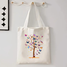 外贸跨境男女节日新年帆布包学生便携收纳手提包购物旅行单肩包