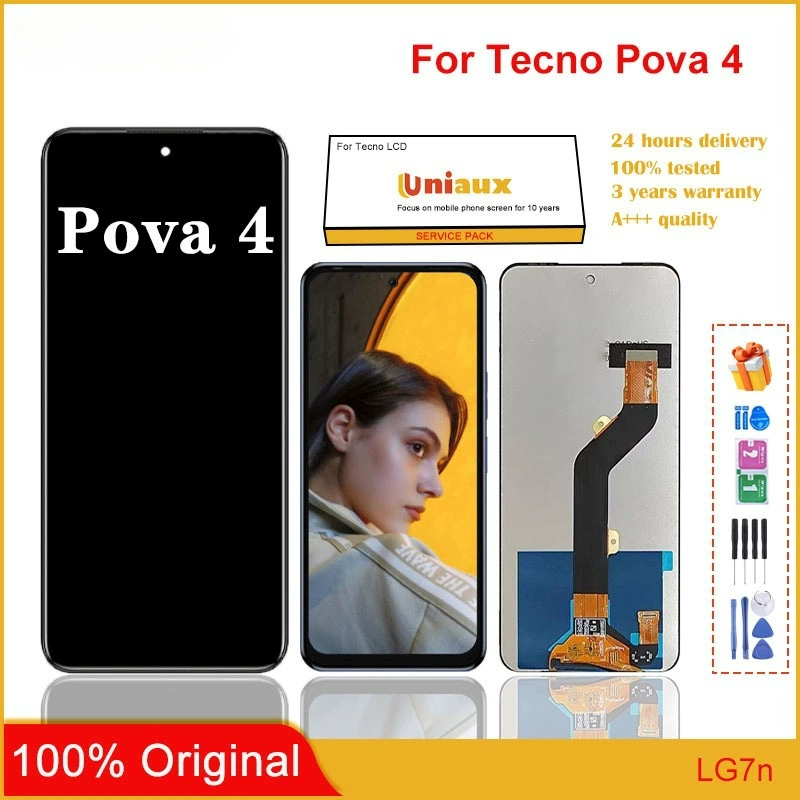 Applicable to Transsion TECNO Pova 4 Screen LCD Mobile Display Internal and External Screen with Frame Assembly LCD