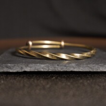 C 28961 Solid Bronze Twisted Bangle ��ͭŤ������ �羳��