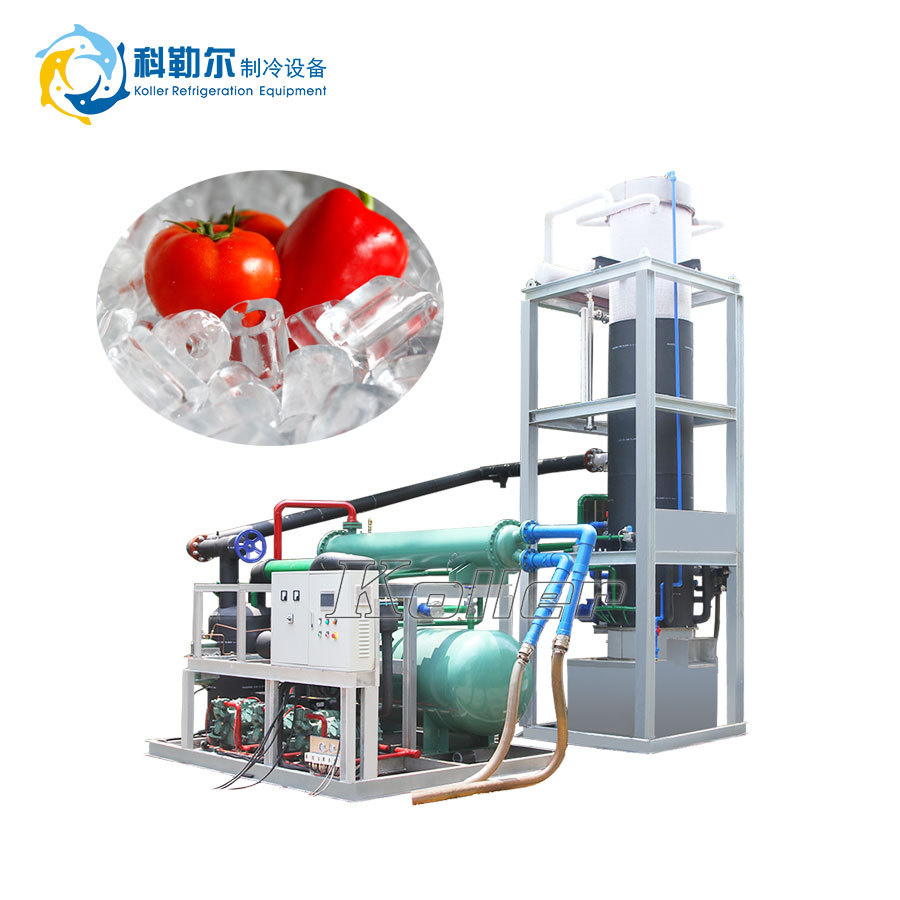 制冰机源头厂家出口品质食用冰中空圆柱冰日产30吨管冰机TV300