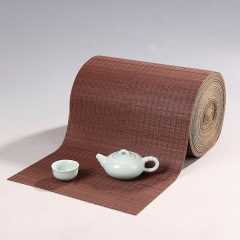 本色の茶席竹席原色の茶敷き茶のカーテンの茶の上に茶道の乾泡禅意のテーブル旗の茶のテーブルクロスの縁を敷きます。