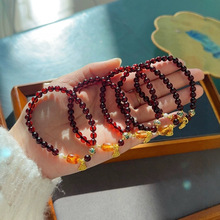 天然波罗的海血珀单圈手串配银饰花珀小精品单圈手串直播间福利品