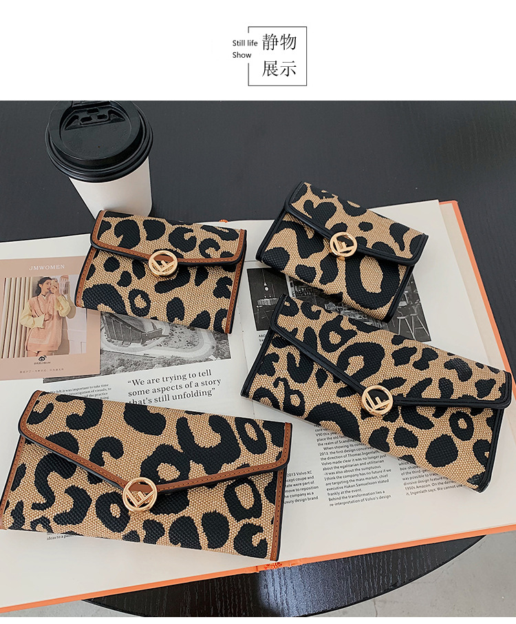 Leopard Print Retro Wallet Female Short New Printed Coin Purse Multi-card Card Bag Wholesale display picture 8