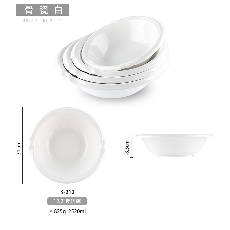 Tazón de melamina blanca comercial pescado en escabeche tazón grande imitación porcelana tazón de sopa chino tazón de plástico tazón de fideos tazón de sopa grande tazón de arroz