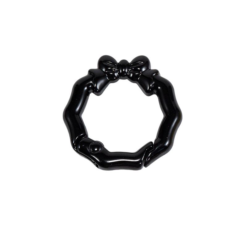 花環スプリングバックル円形開口環蝶結びスプリングリングキーホルダーDIY部品合金接続リング卸売り