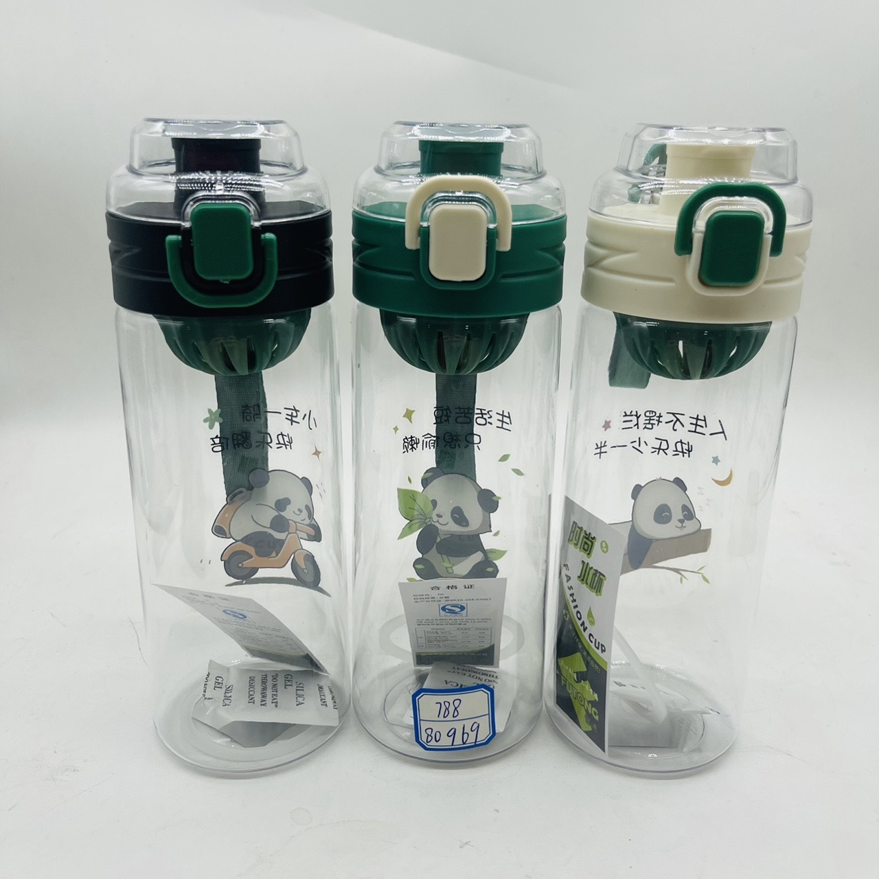 Fortun nuevo panda deportivo fitness taza espacial 650ml taza de plástico portátil para hombres hervidor botella de agua directa