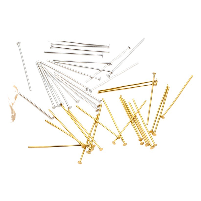 Nuevo Acero inoxidable T pin cabeza plana joyería pin DIY material pendientes collar accesorios con cuentas pin colgante de retención de color