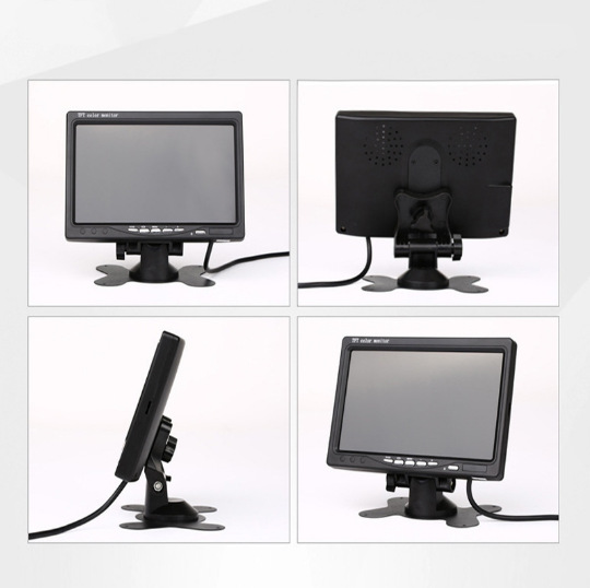 (2개) 7 인치 데스크탑 자동차 디스플레이 트럭 버스 12-24V HD LCD 후면 반전 이미지 디스플레이