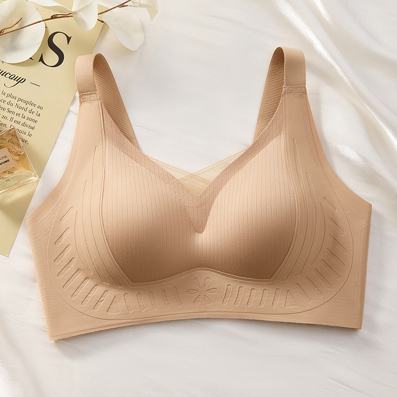 女性用ソフトサポートシームレスリフトラテックス下着、小さな胸を押し上げ、たるみ防止、副胸縮小、調節可能な女性用ブラジャー|undefined