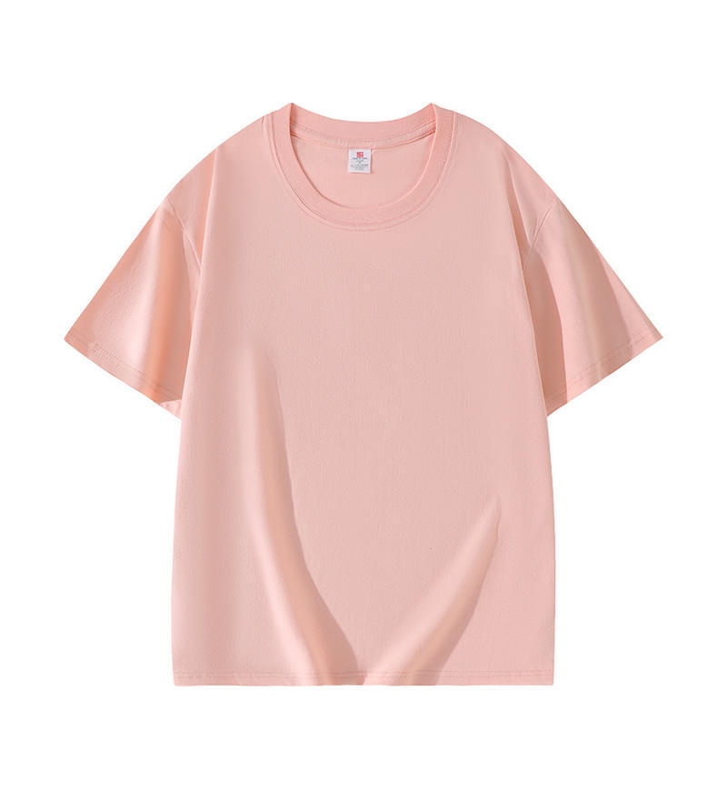 Algodón suave y cómodo cuello redondo verano hombro color sólido manga corta fiesta clase ropa publicidad camiseta personalización
