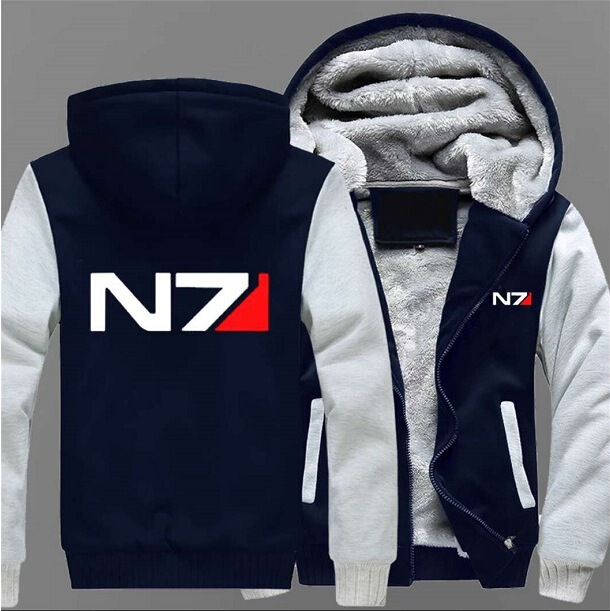European and American N7 game peripheral fleece-lined thickened double-layer thermal sweater 351# Quality effect