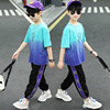 Summer clothing, children's sports set for boys, with short sleeve, gradient, 2022 collection, suitable for teen, Korean style