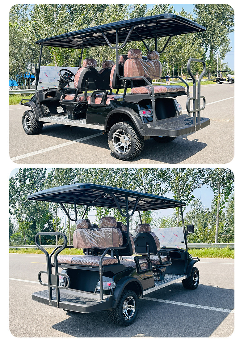 Electric Golf Cart Tourist Attraction Four-Wheel Sightseeing Car Factory Direct Sales Foreign Trade Export 6 Seats Cross-Border