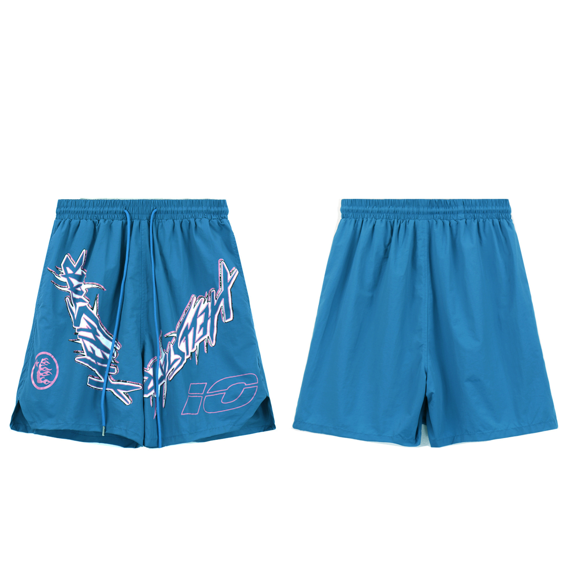 Hell Star lavando y desgastando pantalones cortos casuales 2024 verano nuevo estilo marca de moda europea y americana hip-hop pantalones de cinco puntos hombres y mujeres