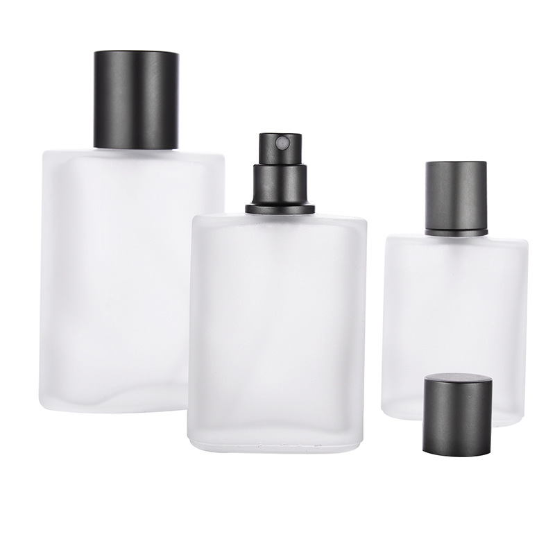 現物B002-30ML 50ml 100ml蒙砂ガラス瓶香水スプレー瓶分注瓶灰色電化アルミニウム|undefined
