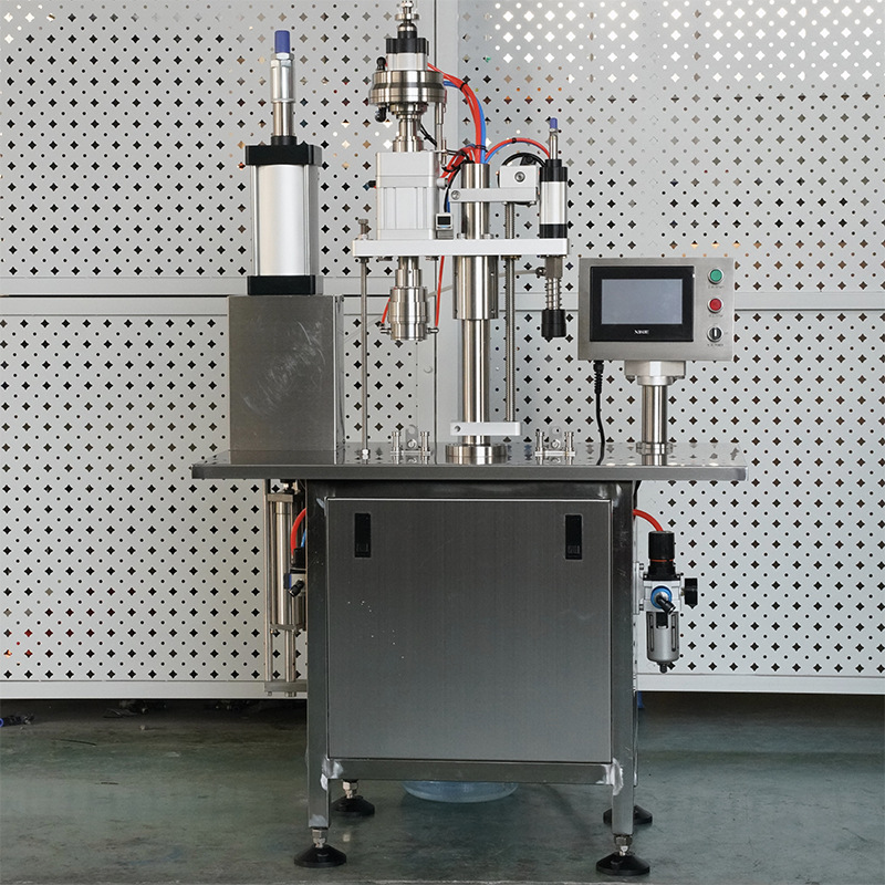 半自动食用油灌装机防晒喷雾灌装机器二元包装气雾剂灌装设备