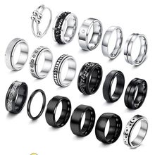 定制解压不锈钢旋转戒指经典缓解焦虑钛钢指环简约男女饰品工厂