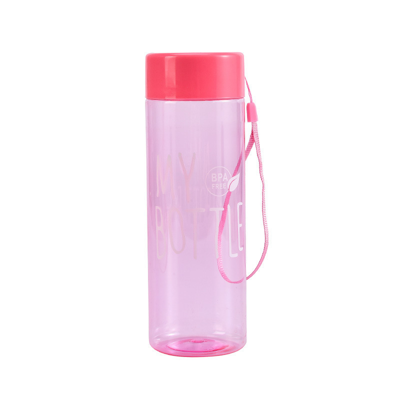 カラフルな水筒、シンプルな吊り下げ紐付きMY BOTTLE、カップカバー付き、透明で持ち運びやすい、汎用ジュースカップ、ギフトカップ|undefined