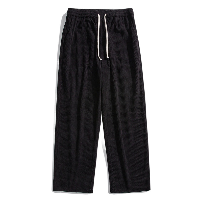 LKTM hombres # vintage Corduroy Pantalones casual hombres ins marca de moda juventud suelta cordón flojo pierna ancha Pantalones