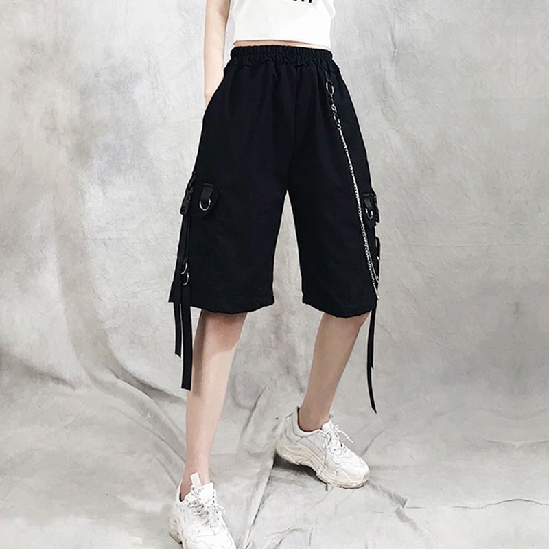 Workwear Shorts Women's Loose Five-point Wide-leg Summer All-match Fashionable 2023 New Ins Niche Straight Casual Pants Workwear Shorts Women's Loose Five-point Wide-leg Summer All-match Fashionable 2023 New Ins Niche Straight Casual Pants