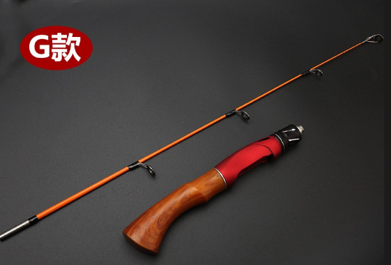 Barra de hielo, barra de pesca transfronteriza, barra de pesca portátil, mango recto 50cm, barra de pesca de invierno sólida, suave, ligeramente corta.