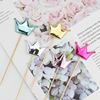 Birthday cake decorative toothpick 蛋 PU bright skin, love star pentagram Crown cartoon cake plug -in