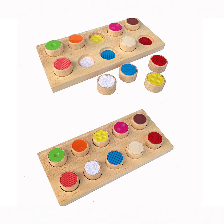Ciegos caja táctil bebé Touch Board Montessori sensorial enseñanza ayudas forma Juego a juego juguetes educativos de los niños