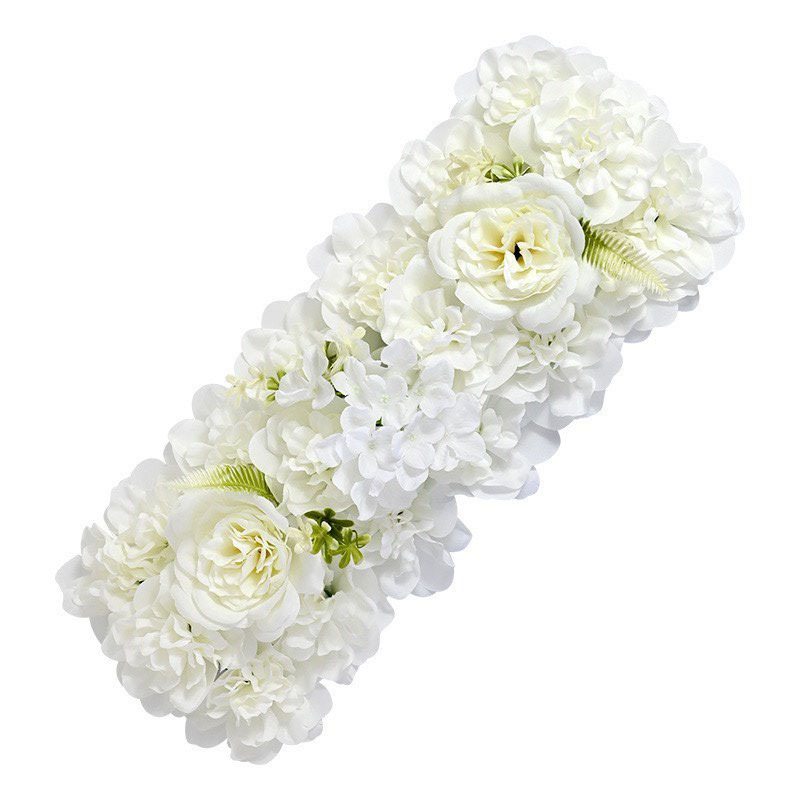Simulación de boda, hilera de flores, decoración de flores de seda, fila inferior falsa, pared de flores de hotel, señalización, arco de boda, arte floral