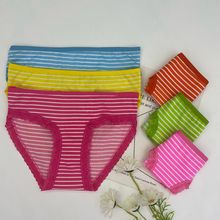 跨境三角裤女中腰加大码条纹女士内裤地摊外贸尾单内裤工厂批发