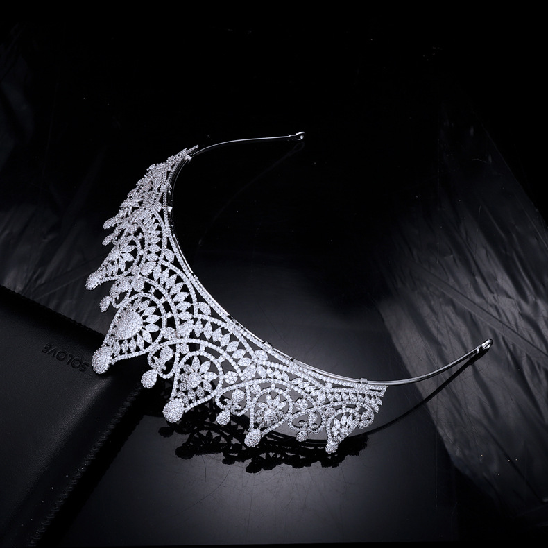 Title 5, Micro Set Zircon Crown Wedding Headwear Bridal ...
