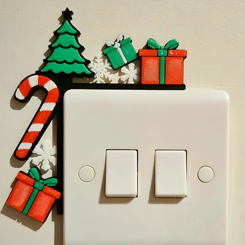 Wooden Christmas light switches and door corner decorations for door and wall decoration, socket covers compatible with Christmas decorations Wooden Christmas light switches and door corner decorations for door and wall decoration, socket covers compatible with Christmas decorations