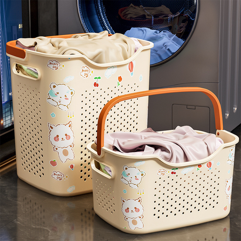 Dirty Clothes Storage Basket Household Toilet Bathroom Laundry Basket Subnet Red Same-style Bathing Clothes Storage Basket Storage Bucket