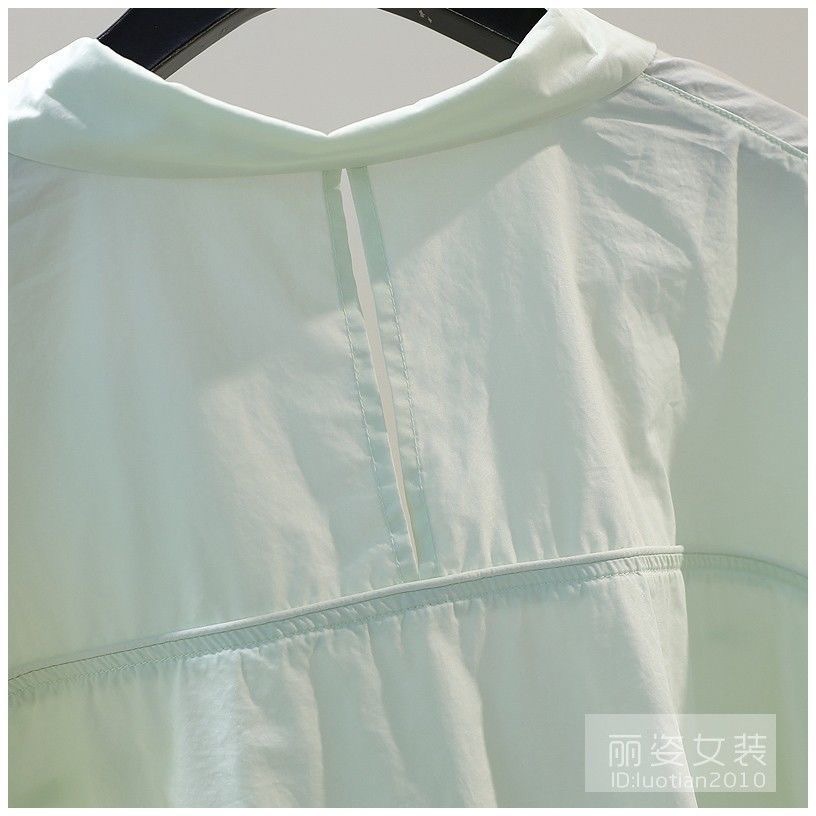 春夏秋新款新款韩版长袖小清新设计感拼接包边宽松文艺范衬衫女详情2