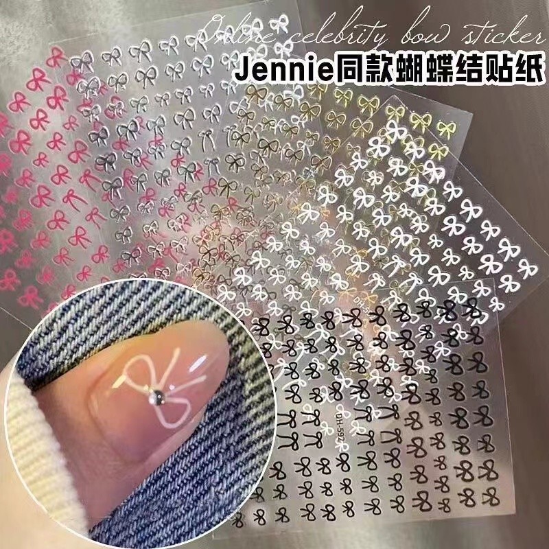 New Style Bow Nail Art Stickers Ins Internet Celebrity Japanese Style Hand-painted Black and White Bow Simple Cute 3D Nail Stickers New Style Bow Nail Art Stickers Ins Internet Celebrity Japanese Style Hand-painted Black and White Bow Simple Cute 3D Nail Stickers