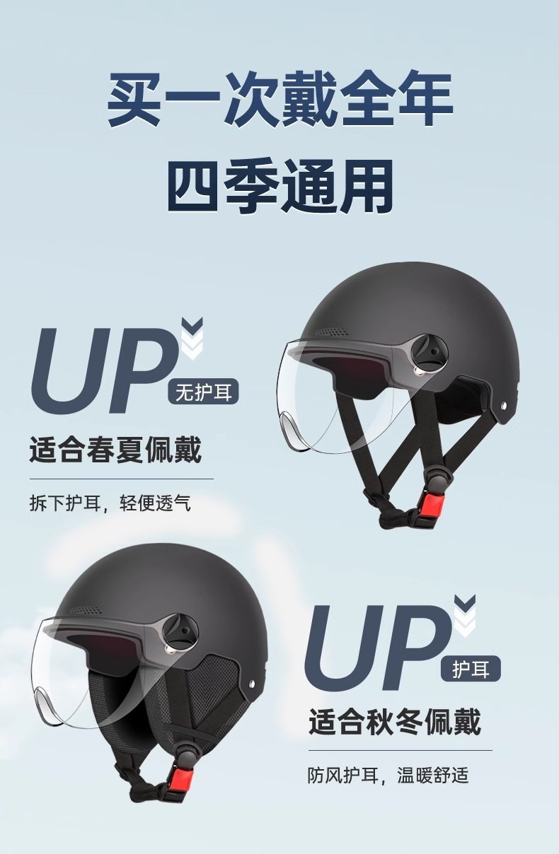 3C certified electric scooter helmet, unisex, suitable for summer, all-season use, motorcycle helmet for fall and winter, with ear protection