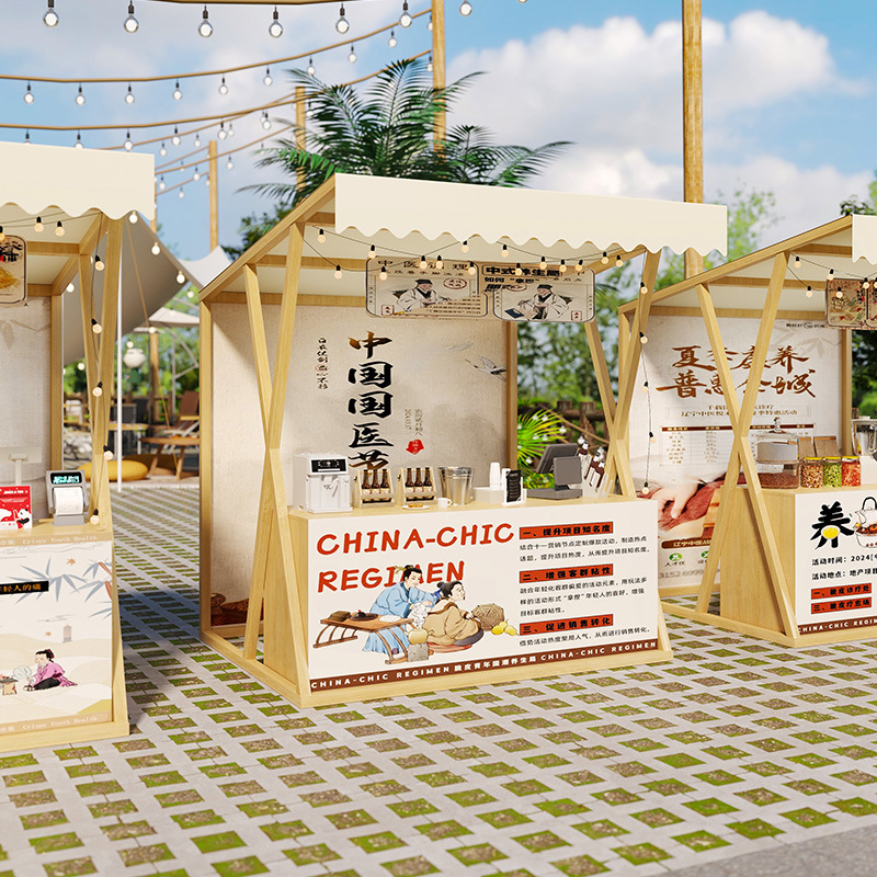 户外景区文创夜市大型活动促销架可移动小吃摊展示架美食街小吃摊