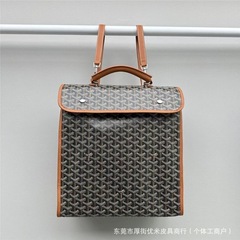 广州穗匠皮具 双肩女背包手提电脑包防水头层牛皮旅行