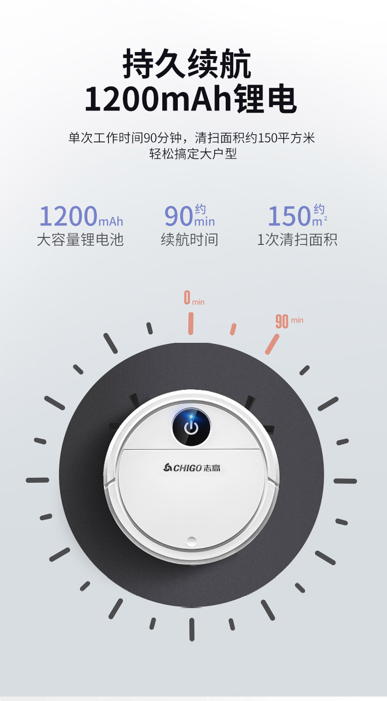 【活动礼品】智能家用全自动扫地机器人吸扫拖一体静音便携吸尘器详情12