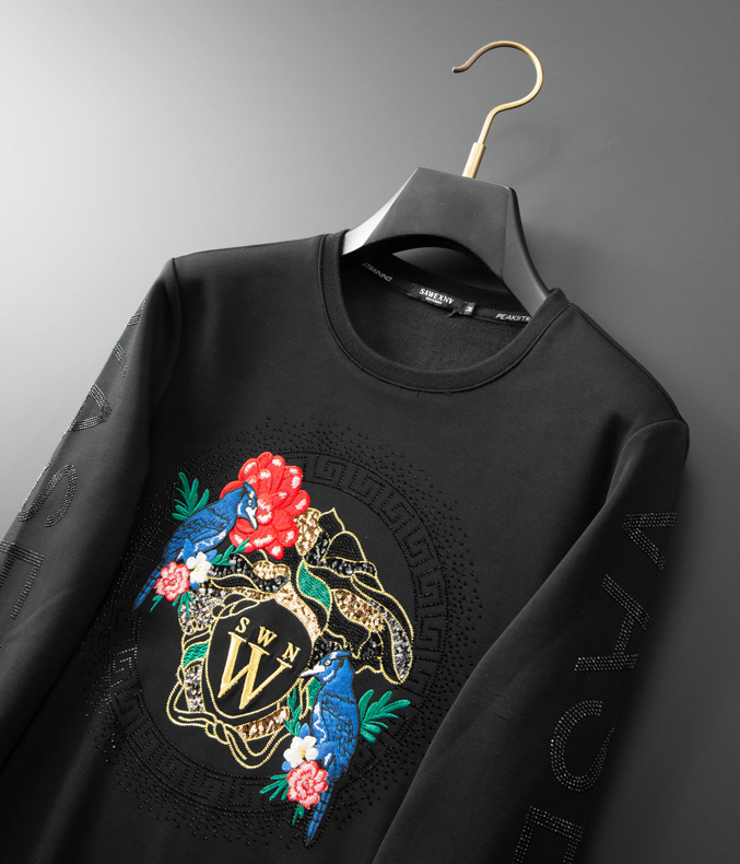 Men's Pullover Sweater And Track Pants Set With Sequin Embroidery_voghion.com