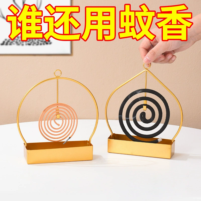 Держатель для спирали от комаров для домашнего использования, креативный железный держатель из сандалового дерева с пепельницей, огнестойкая и противоожоговая курильница, коробка для спирали от комаров из нержавеющей стали.