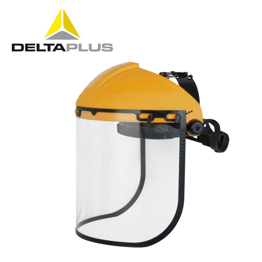 代尔塔防化防冲击PC面具隔离防护面屏网格防颗粒物粉尘飞溅面罩