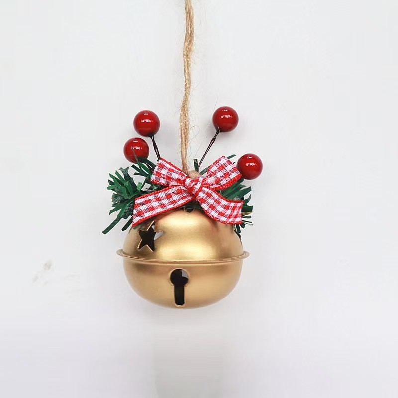 アマゾンクリスマス鉄芸大鈴ホーム装飾アクセサリー麻縄冬青ベリークリスマス鈴掛け|undefined
