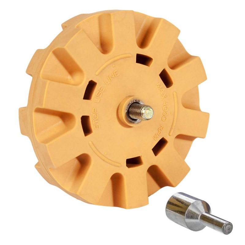 汽车贴花去除轮粘胶去除轮不干胶去除橡皮擦4英寸橡胶电钻组件